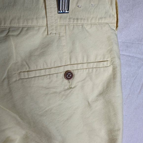 J Crew Shorts Mens 32w Yellow Sunwashed Gramercy Cotton Chino Flat Front - Picture 5 of 6